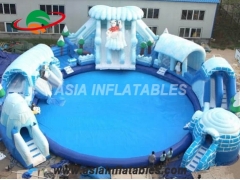 Customized Ice World Inflatable Polar Bear Water Park,Paintball Field Bunkers & Air Bunkers